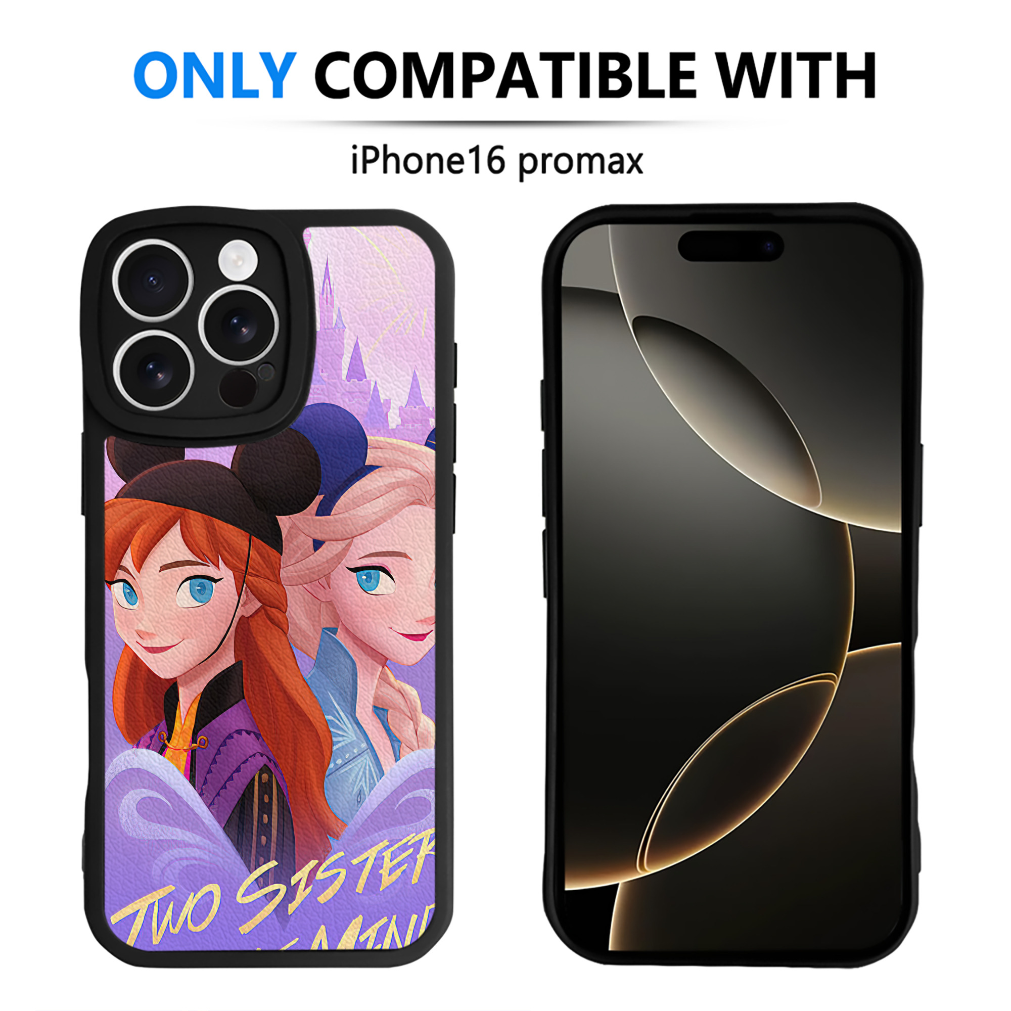 （画像用） アナと雪の女王 アンナ エルサ Frozen Anna Elsa 【iPhone 16シリーズ対応】シリコンスマホケース（レザー調） 材質：シリコン